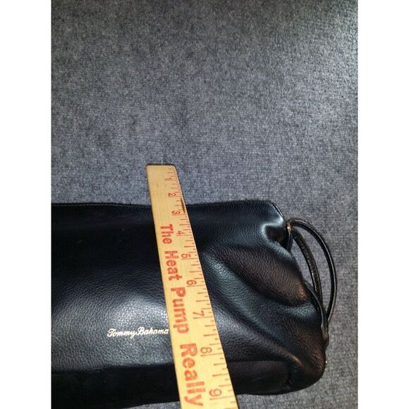 Tommy Bahama Crossbody Bag Black Leather Embroidered Gold Tone Embellish Boho - Picture 10 of 12